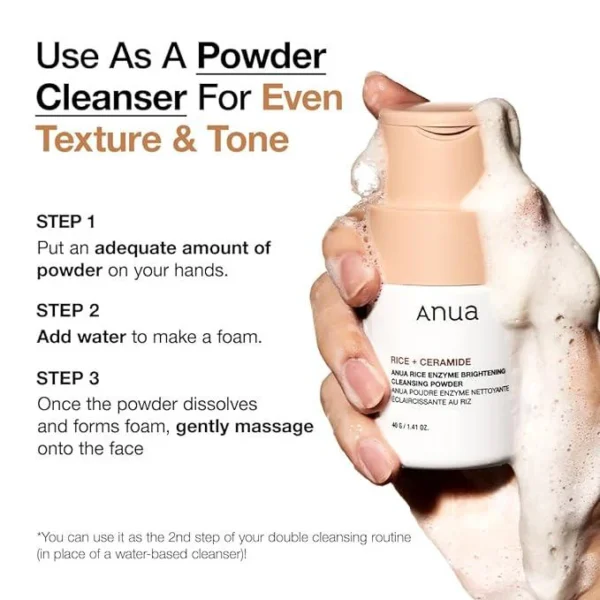 1720151683964_cffc66a2de1942b6b80100dbba90557a.webp ANUA RICE ENZYME BRIGHTENING CLEANSING POWDER 40G