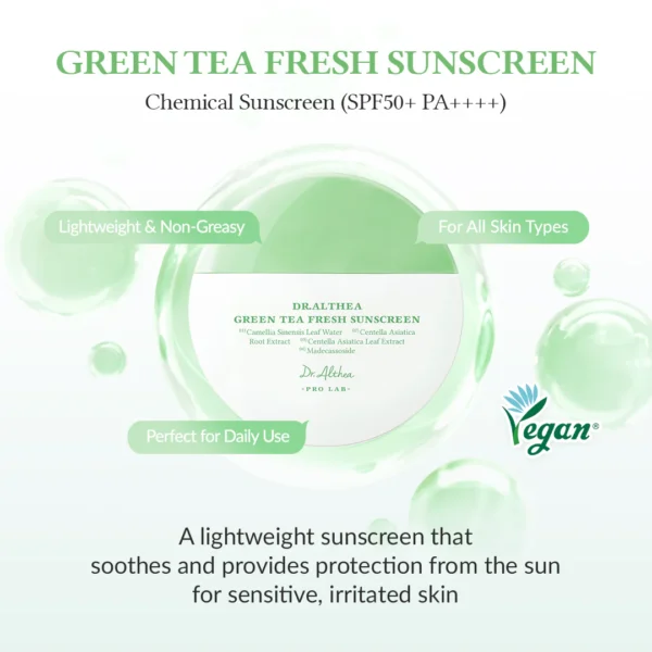 250326________-2.webp Dr. Althea Green Tea Fresh Sunscreen SPF50+ PA++++ – 45ml