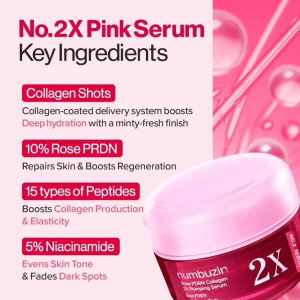 250605_____2x___05.webp Numbuzin No.2 Rose PDRN Collagen 2X Plumping Serum 30ml