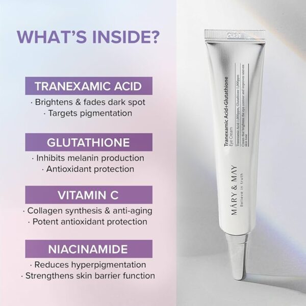 Mary & May – Tranexamic Acid + Glutathion Eye Cream 30g (sans emballage)