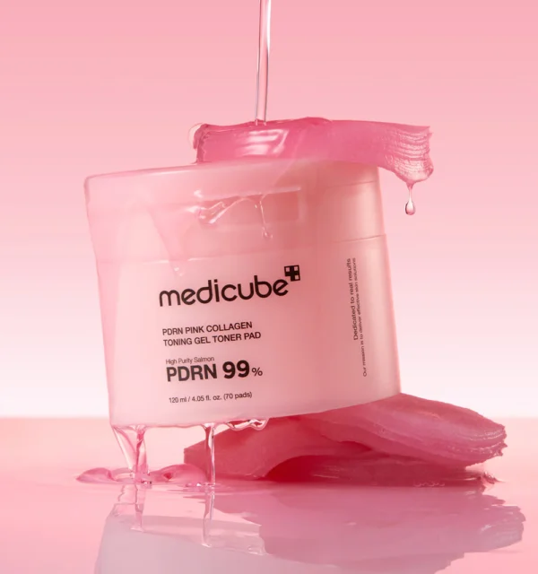 product_images_1741355641.de00688f79a435d9087655e67d7261871742244318.webp Medicube PDRN Pink Collagen Toning Gel Toner Pads 120ml/70pads