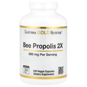 propolis-big-1.jpg California Gold Nutrition – Bee Propolis 2X, Concentrated Extract 500mg, 240capsules