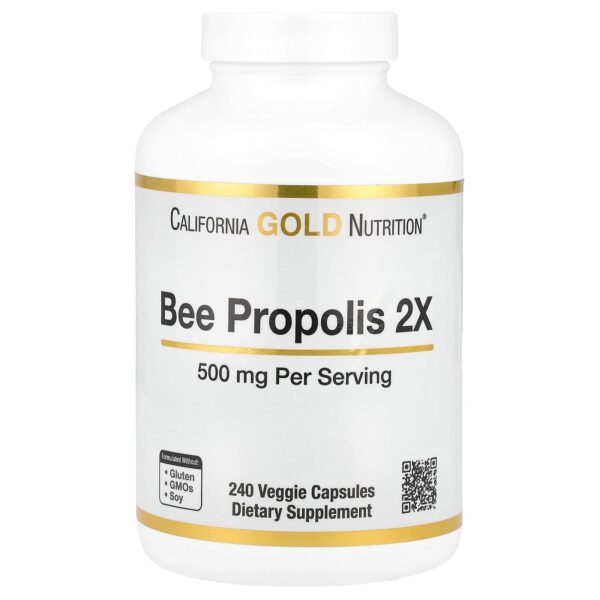 propolis-big-1.jpg California Gold Nutrition – Bee Propolis 2X, Concentrated Extract 500mg, 240capsules